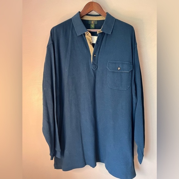 Club Room Men’s Size XXL 100% Cotton 3 Button Heavy weight long Sleeve Polo - Picture 1 of 4